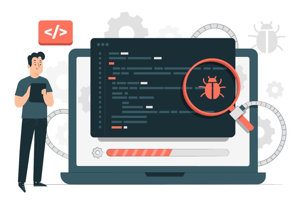 Software tester concept illustration