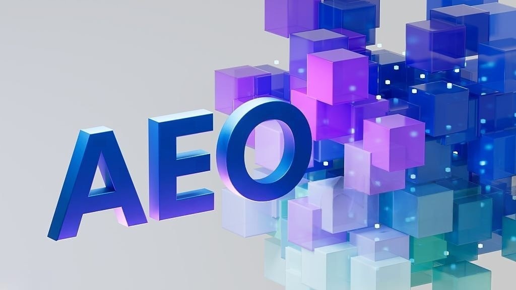 AEO is written in a grey background